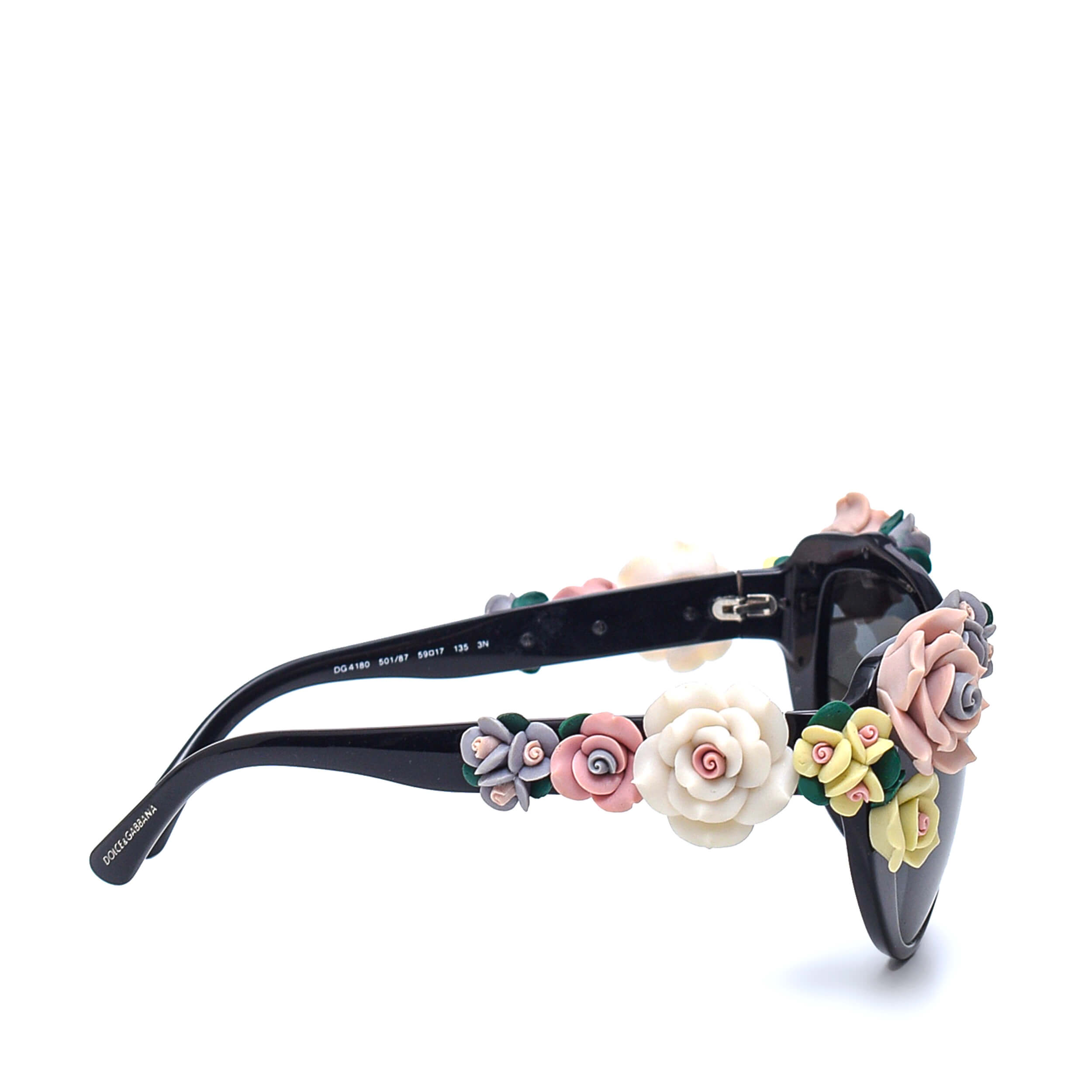Dolce&Gabbana - Black&Floral Cat Eye Sunglasses